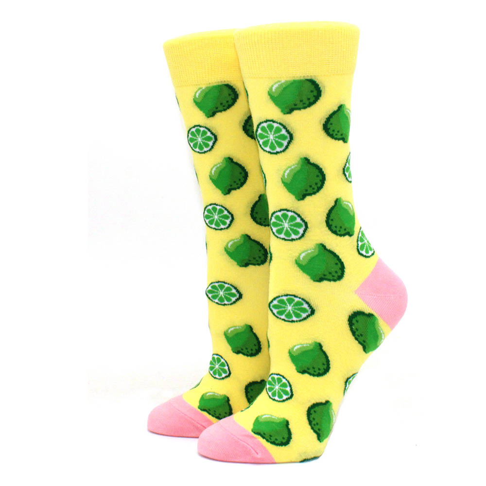 Colorful Women's Cotton Round Socks Funny Banana