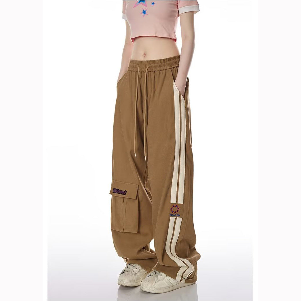 Women's Vintage Stripe Multi-pocket All-matching Straight Casual Pants