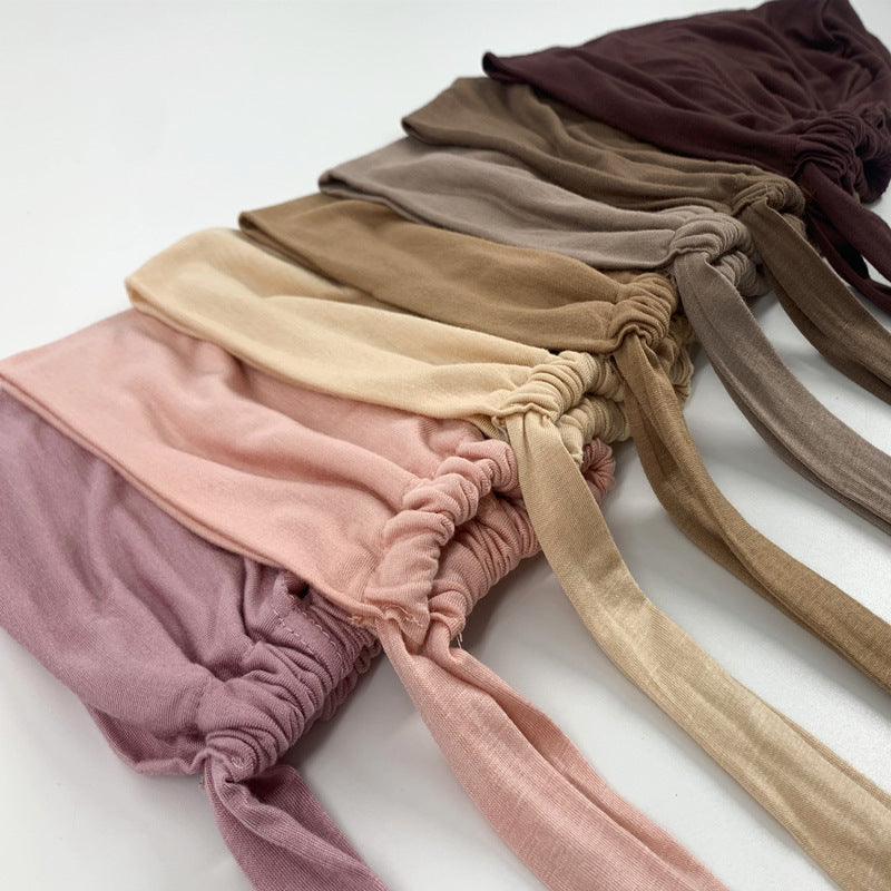 Bottom Hat Tube Scarf Modal Headband Elastic Adjustable
