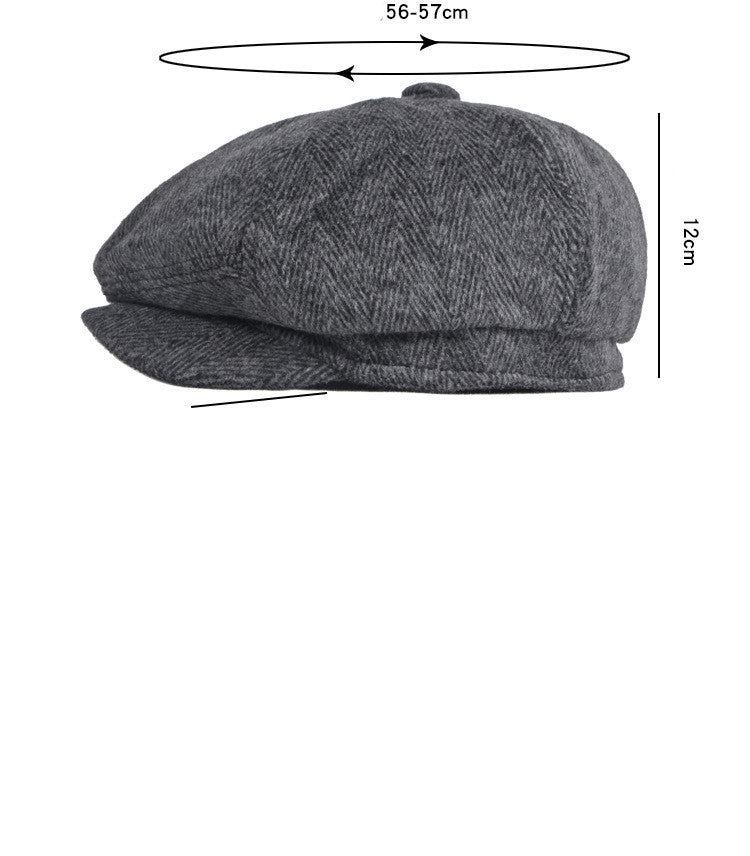 British Retro Octagonal Hat Leisure Literature