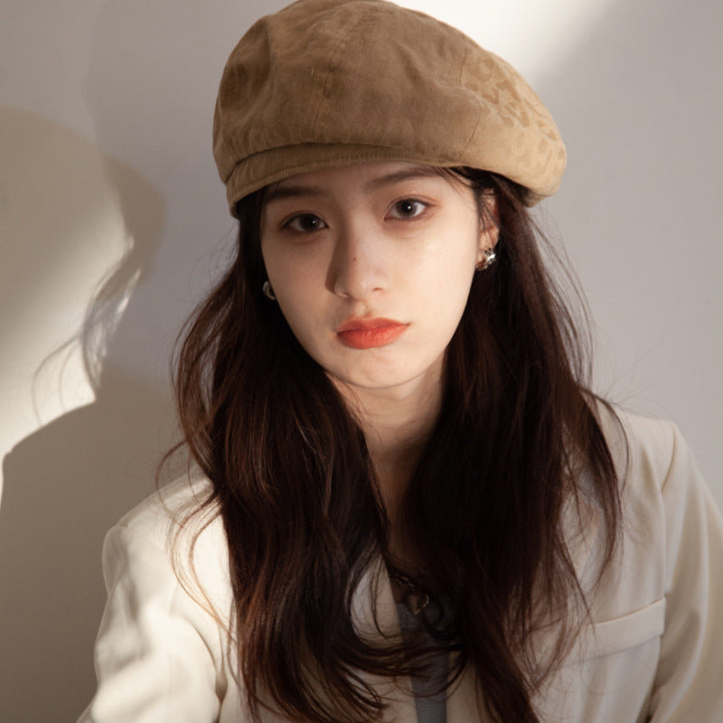 Women's Solid Color British Retro Art Painter Hat