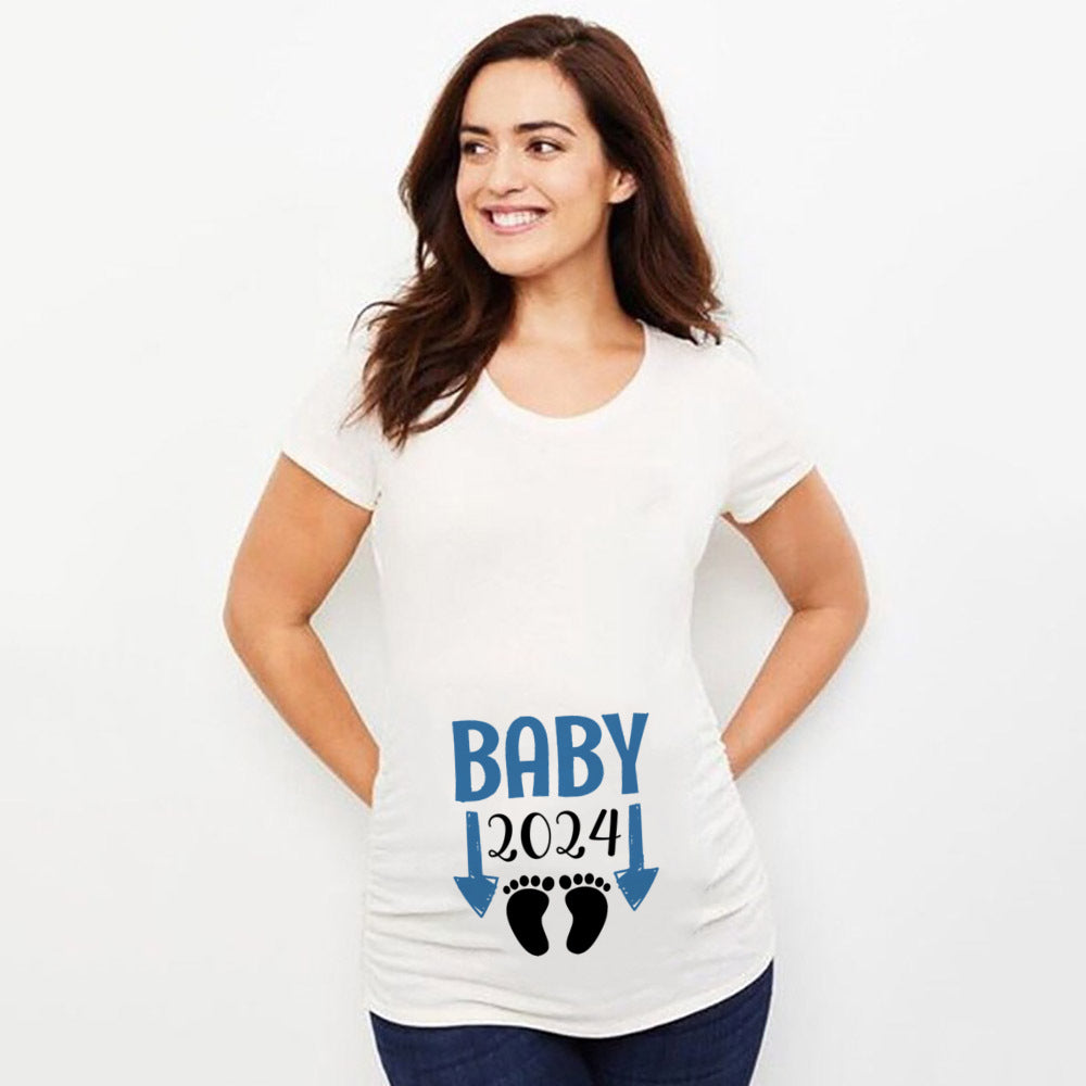 Baby Loading Printed Maternity T Shirt Pregnant Clothes