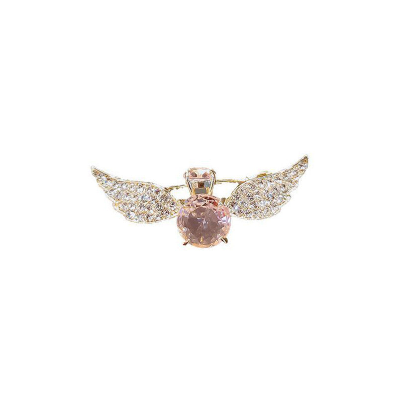 Alloy Angel Wings Crystal Hair Clip