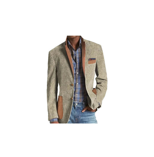 Men's Suit Striped Plaid Coat