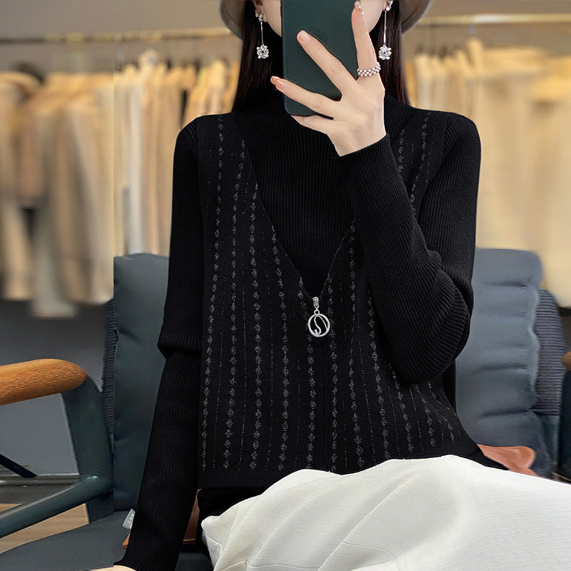 Women's Sweater Fake Two Pieces