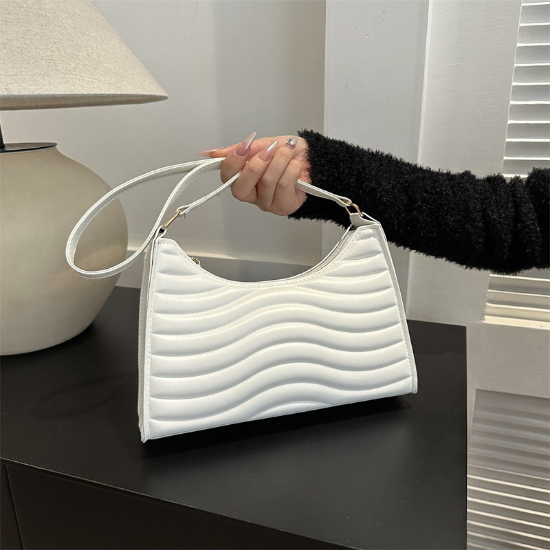 Commuter Simple Textured Underarm Bag For Women