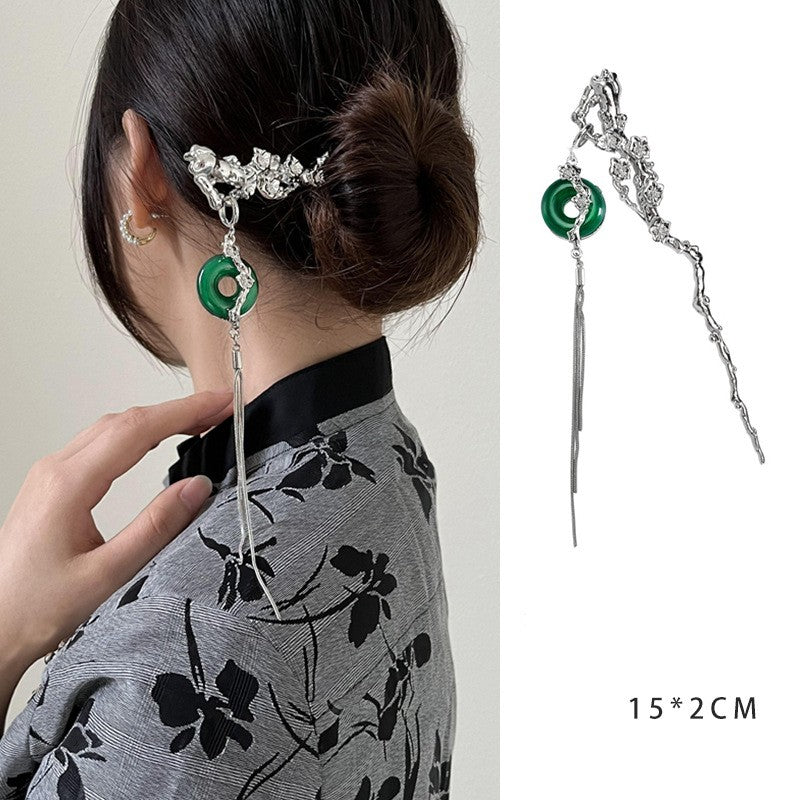 Moonstone Ancient Style Simple Female Fringed Hairpin