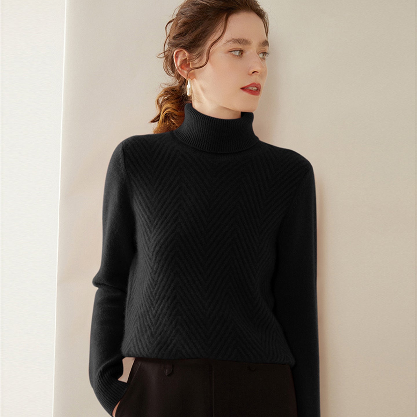 Knitted Cashmere Casual All-matching Fashion Pullover Bottoming Sweater