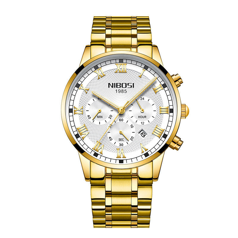 Multi Function Waterproof Steel Band Watch