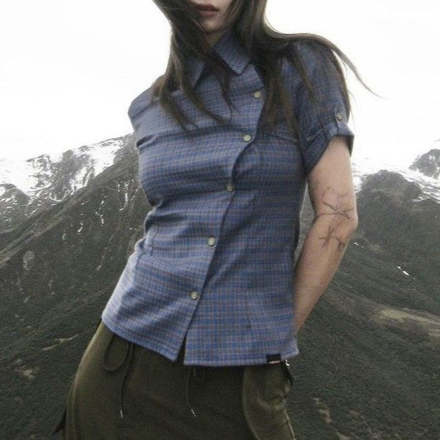 American Retro Spicy Girl Plaid Shirt