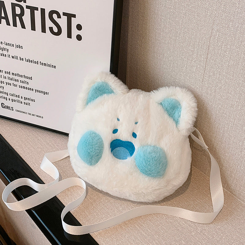 Girl's Cartoon Plush Diagonal Bag