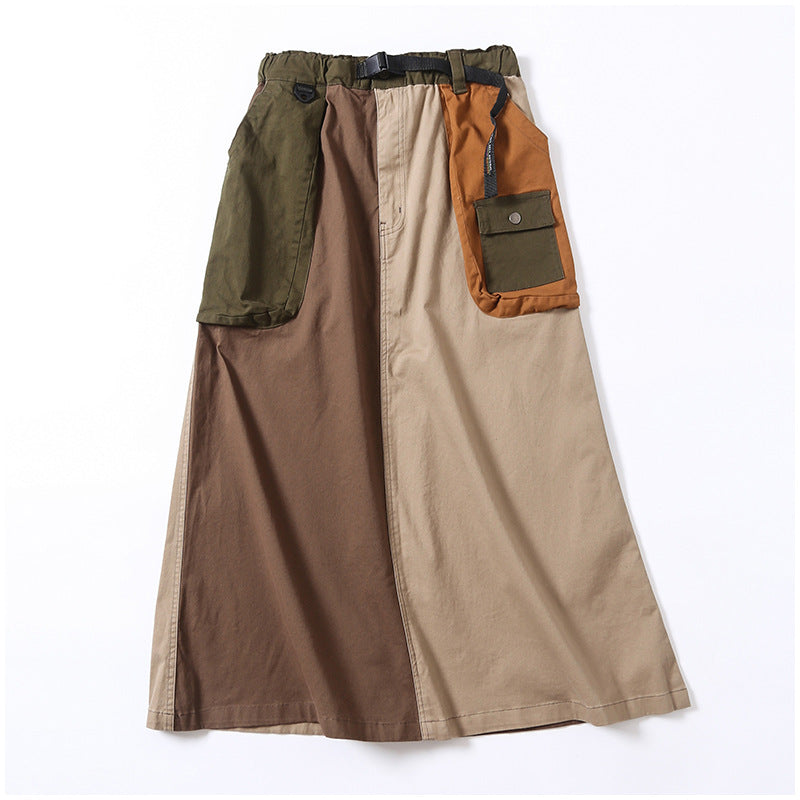 Women's Fashion Loose Retro Elastic Waist Skirt