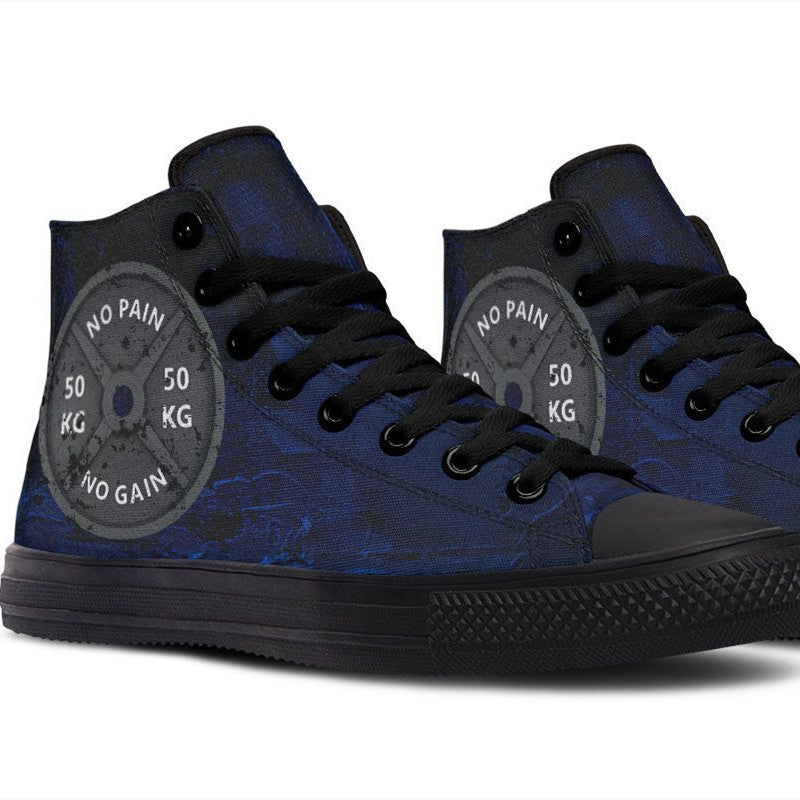 Men's And Women's Fashion Color Printing High-top Canvas Shoes
