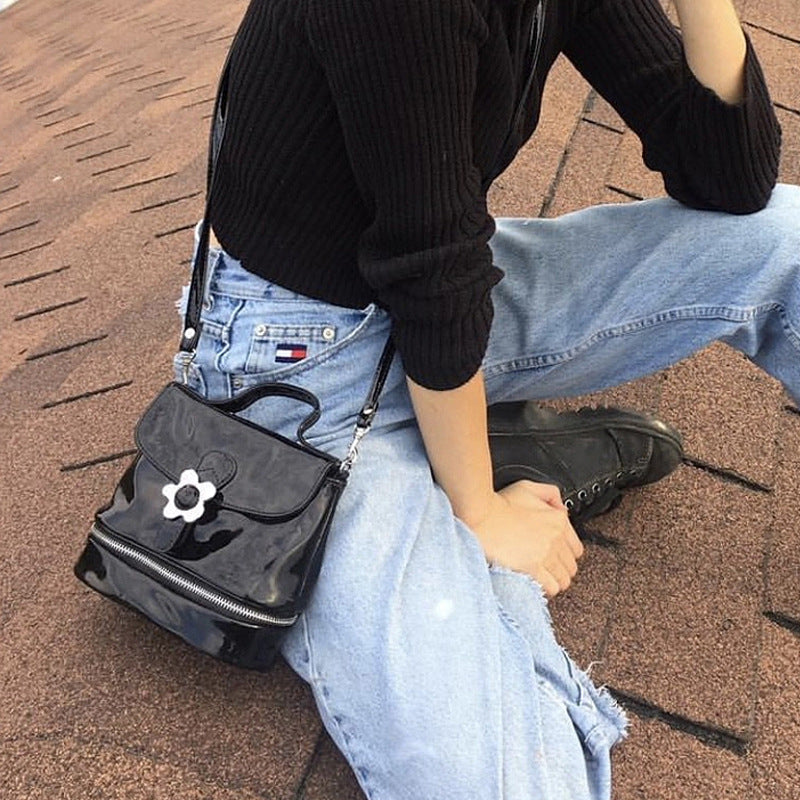 Metal Blomsterspænde All-match Moderigtig Mini Skuldertaske
