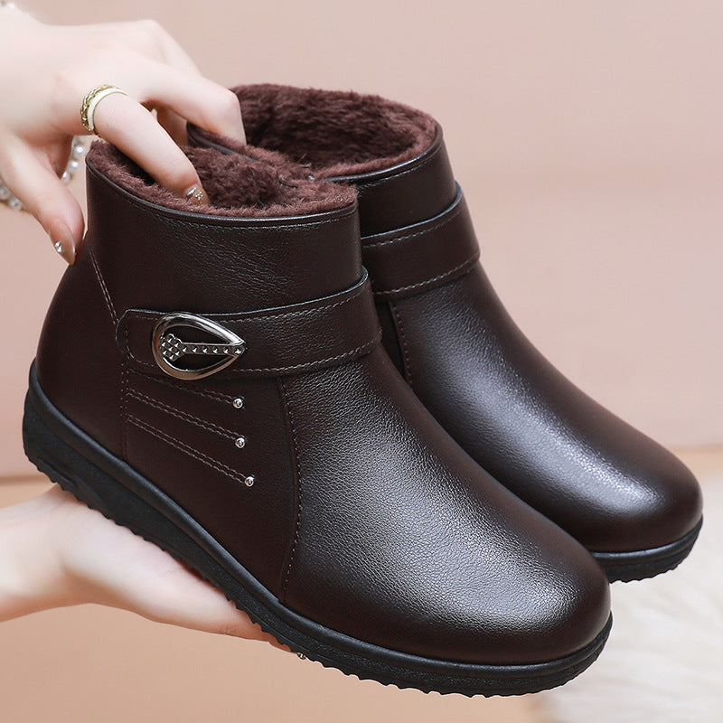 Soft-soled Non-slip Flat-bottomed Plus Velvet Women's Shoes