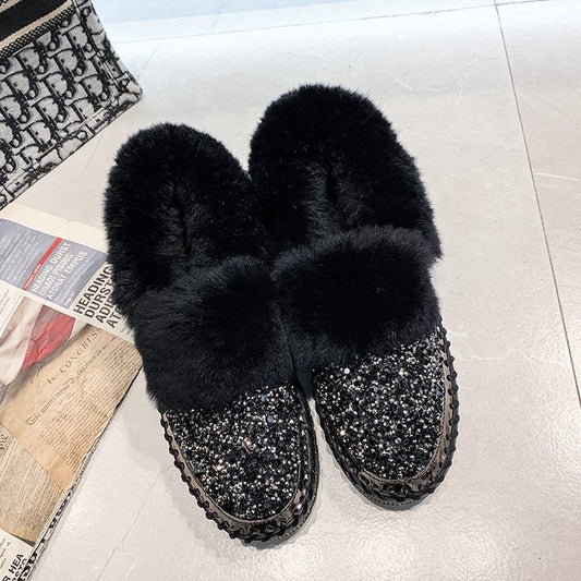 One-legged Shallow Mouth Single Shoes Casual Home Loafers