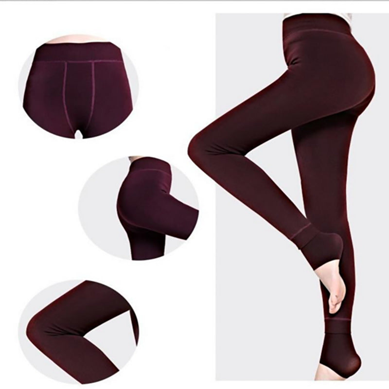 Pearl Velvet Solid Color Seamless Stepping On Warm All-in-one Pants