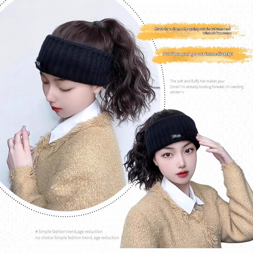 Wig Hat Integrated Women's Fashion Autumn And Winter Hair Band