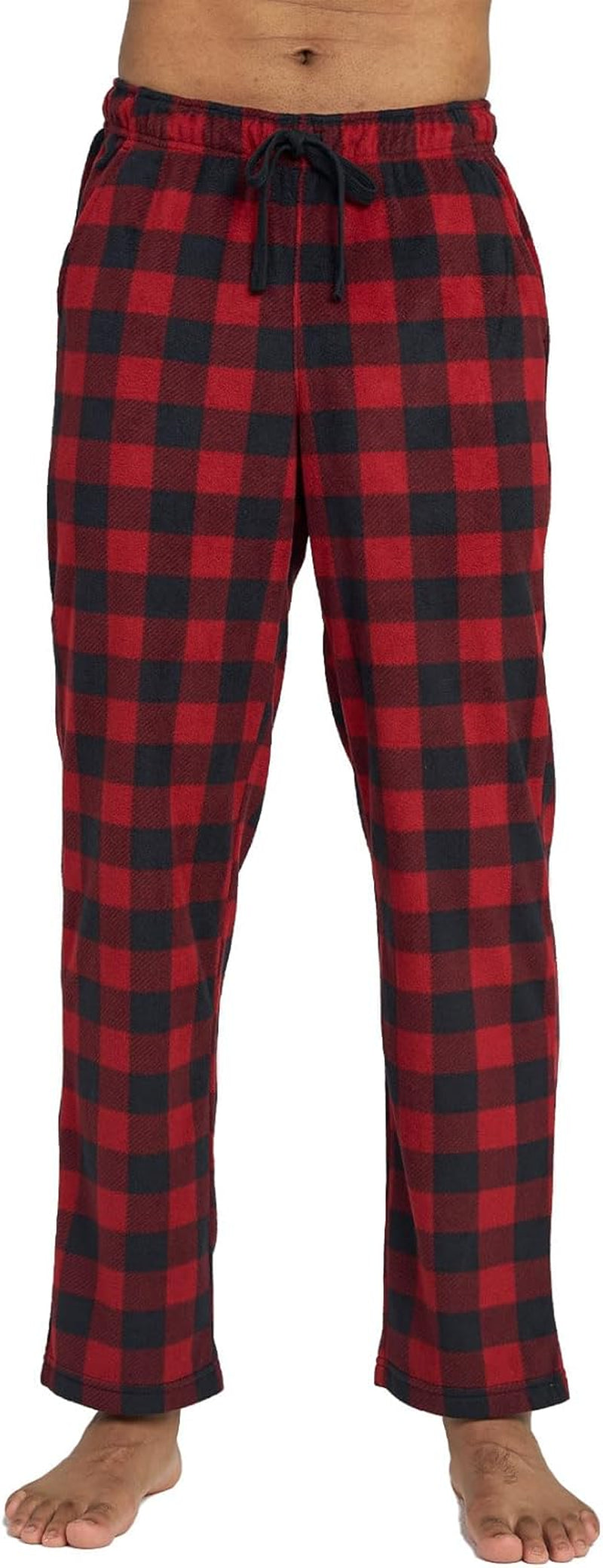Men'S Pajama Pants Cotton Flannel Plaid Lounge Fleece Warm Sleepwear Pants PJ Bottoms Drawstring and Pockets M39/M128