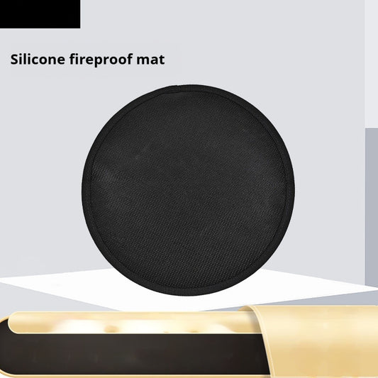 Black Round Barbecue Mat Fireproof Pad High Temperature Resistant Oil Resistant Flame-proof Mat Camping