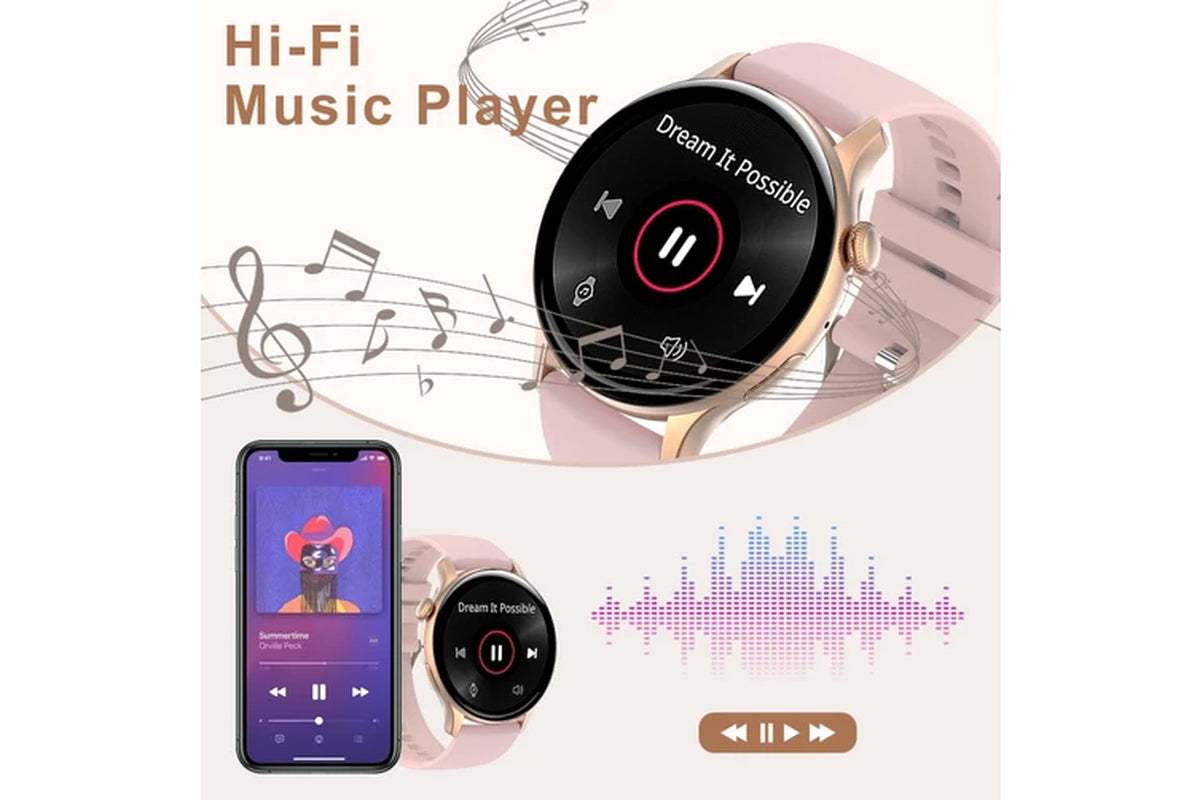 Smartwatch 1.43" AMOLED Health Monitor IP67 Waterproof Outdoor Watch Pink