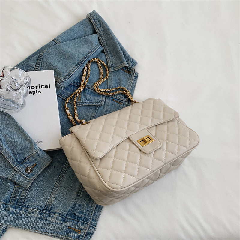 Lingge Embroidery Small Bag Female Fashion Chain