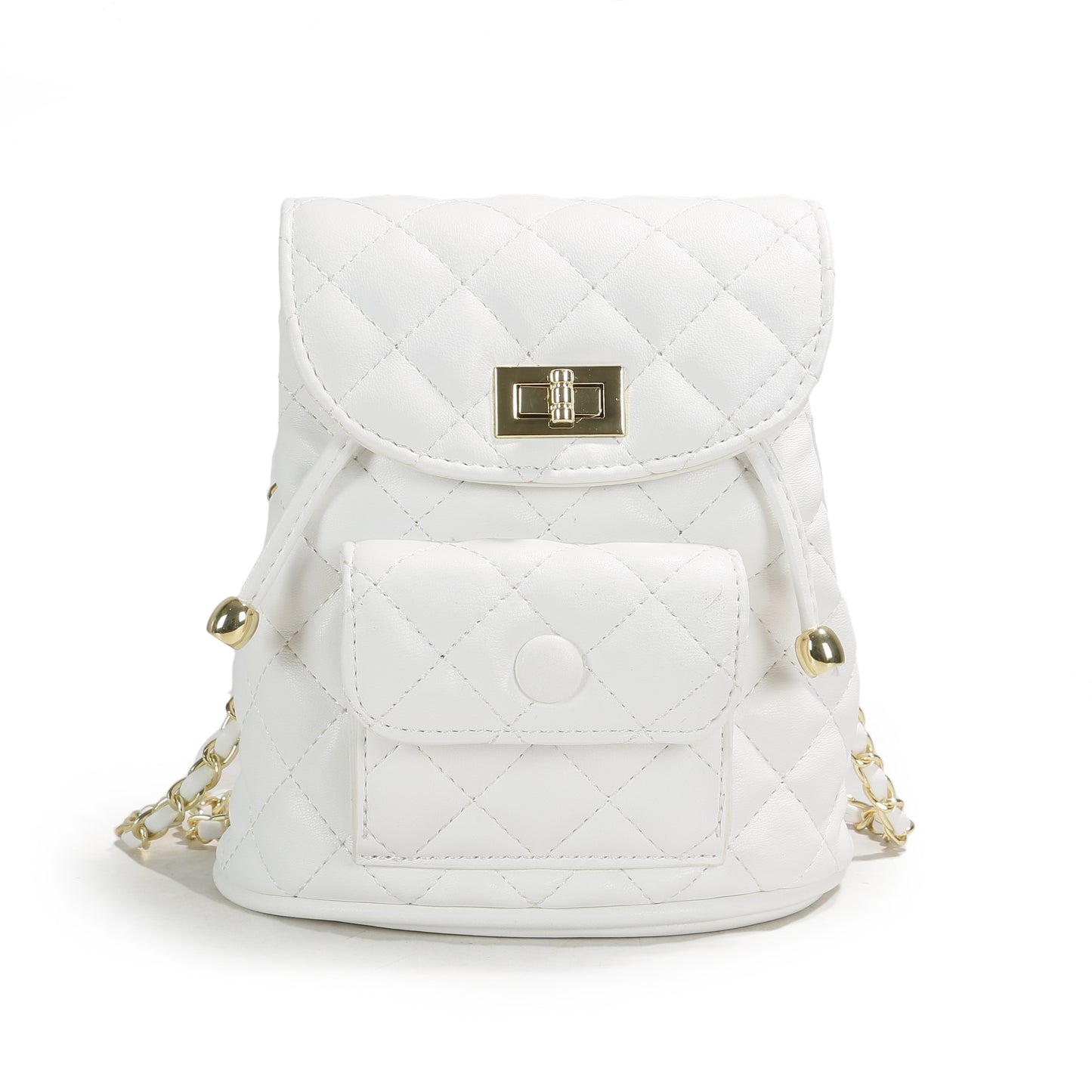 Textured Chain Multi-purpose Small Backpack Bag