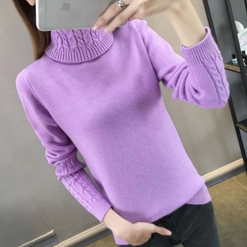 Dame rullekrave sweater fortykket