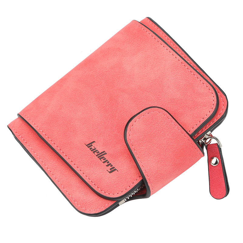Ladies Wallet New Buckle Frosted Leather Cute