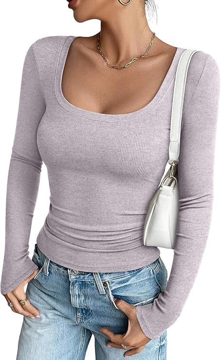 Women's Slim-fit Rib-knit Body-hugging Top