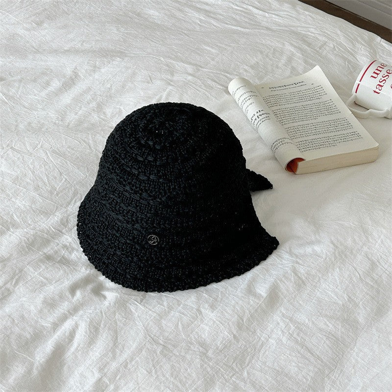 Summer Sun Hat Women's Woven Hollowed Travel Split Cap