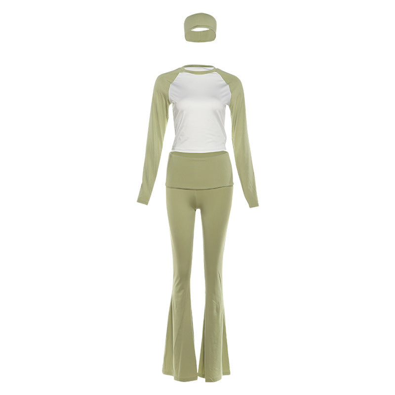 Fashionable Long-Sleeve Top And Pants Set For Christmas