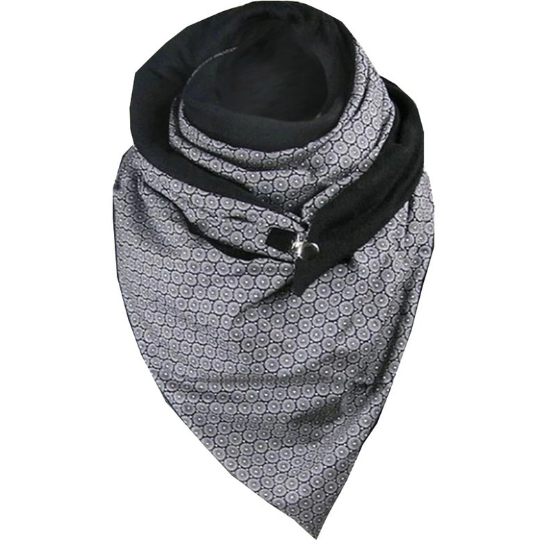 Padded Warm Shawl Printed Bib Scarf