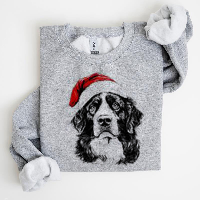 Julehvalpemotiv Polyester Rundhalset Sweatshirt Unisex