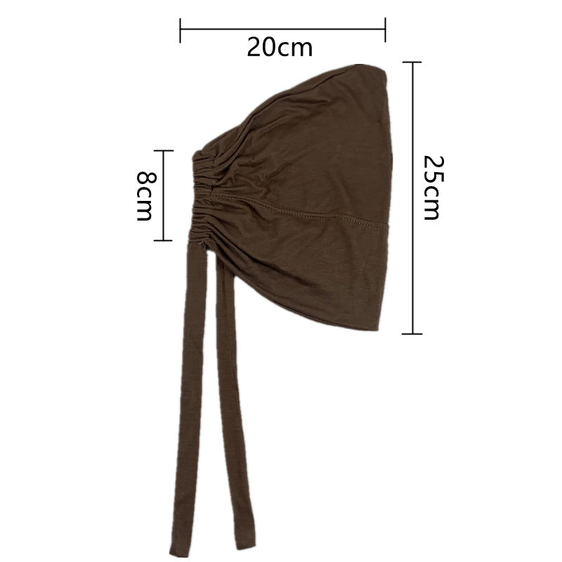 Women's Fashion Solid Color Lace-up Bottoming Hood