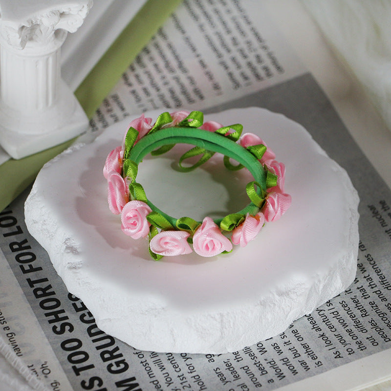 Floral Towel Hair Ring For Women