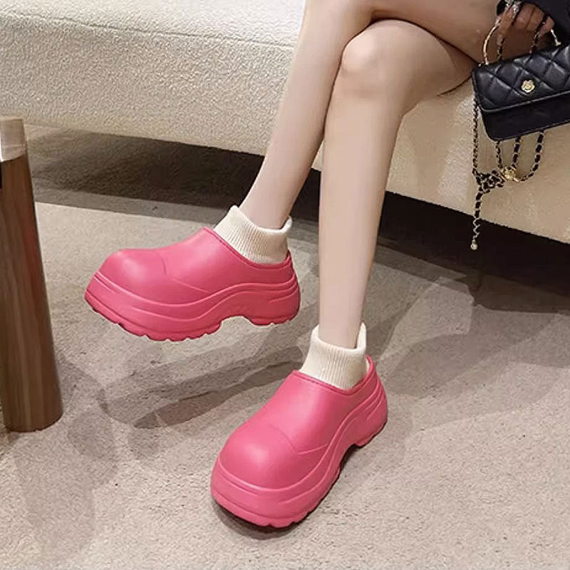Korean Warm Cotton Slippers Bag Heel