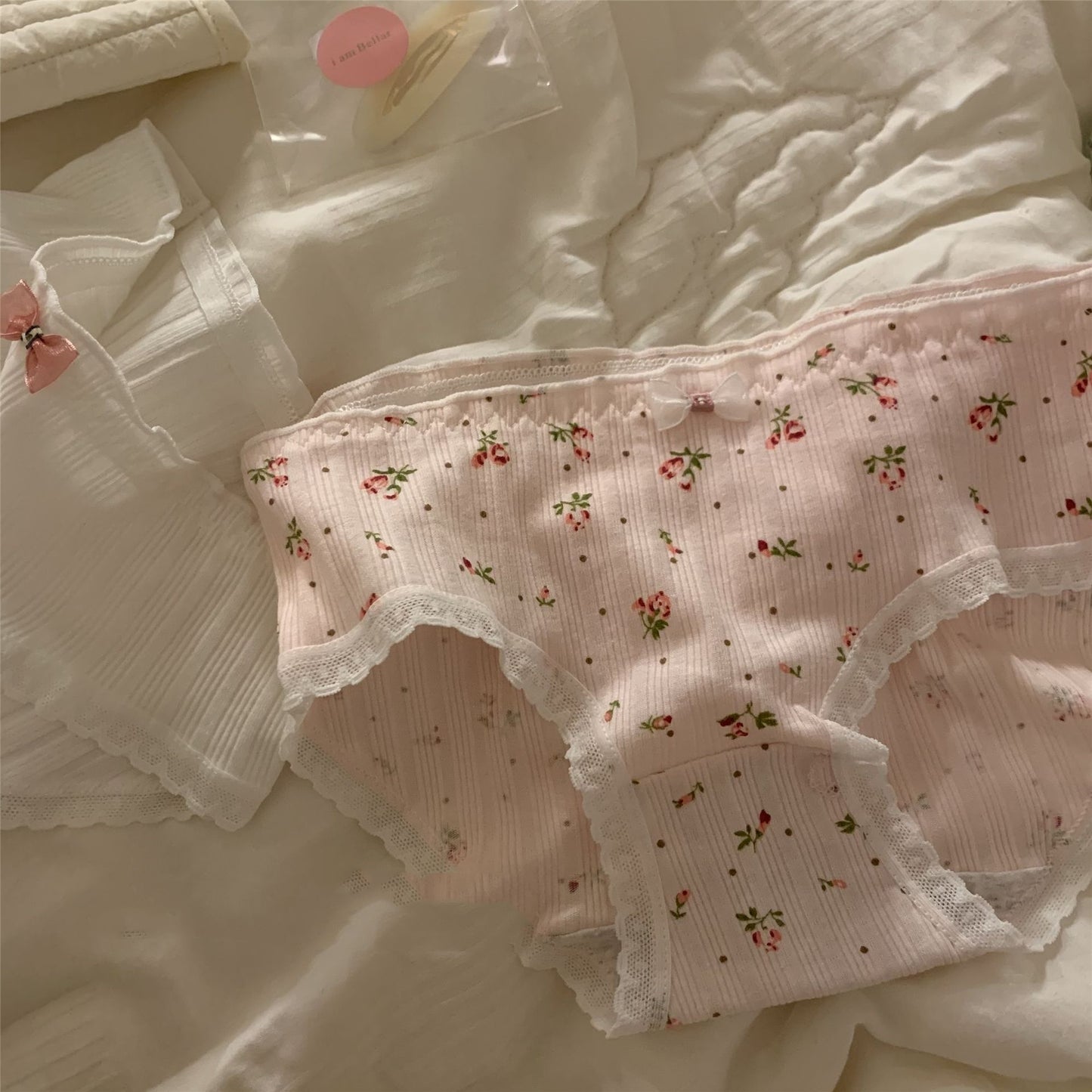 Girlish Style Small Floral Pure Cotton Underwear Girl Sweet