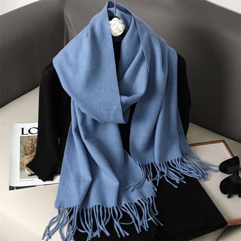 Solid Color Maillard Scarf Cashmere-like Women Warm Shawl