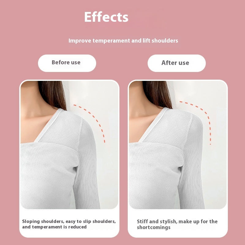 Self-adhesive Invisible Seamless Anti-slip Shoulder Narrow Silicone Men And Women Artifact Shoulder Pad