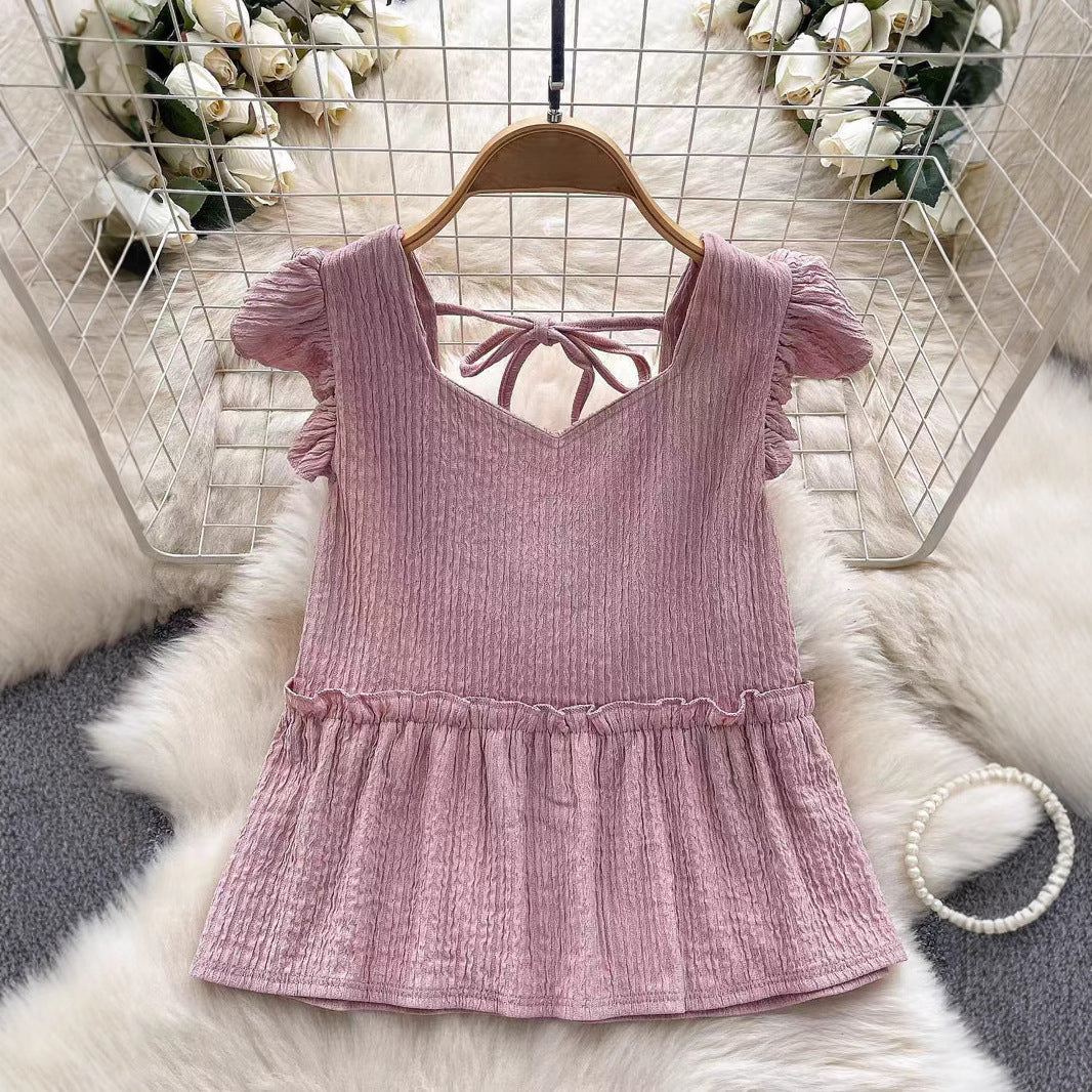 French-style Chic Casual Top For Summer