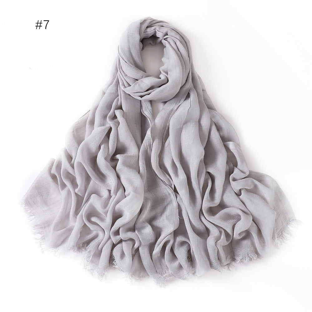 Women's Fashionable Thin Modal Monochrome Rayon Breathable Shawl Scarf