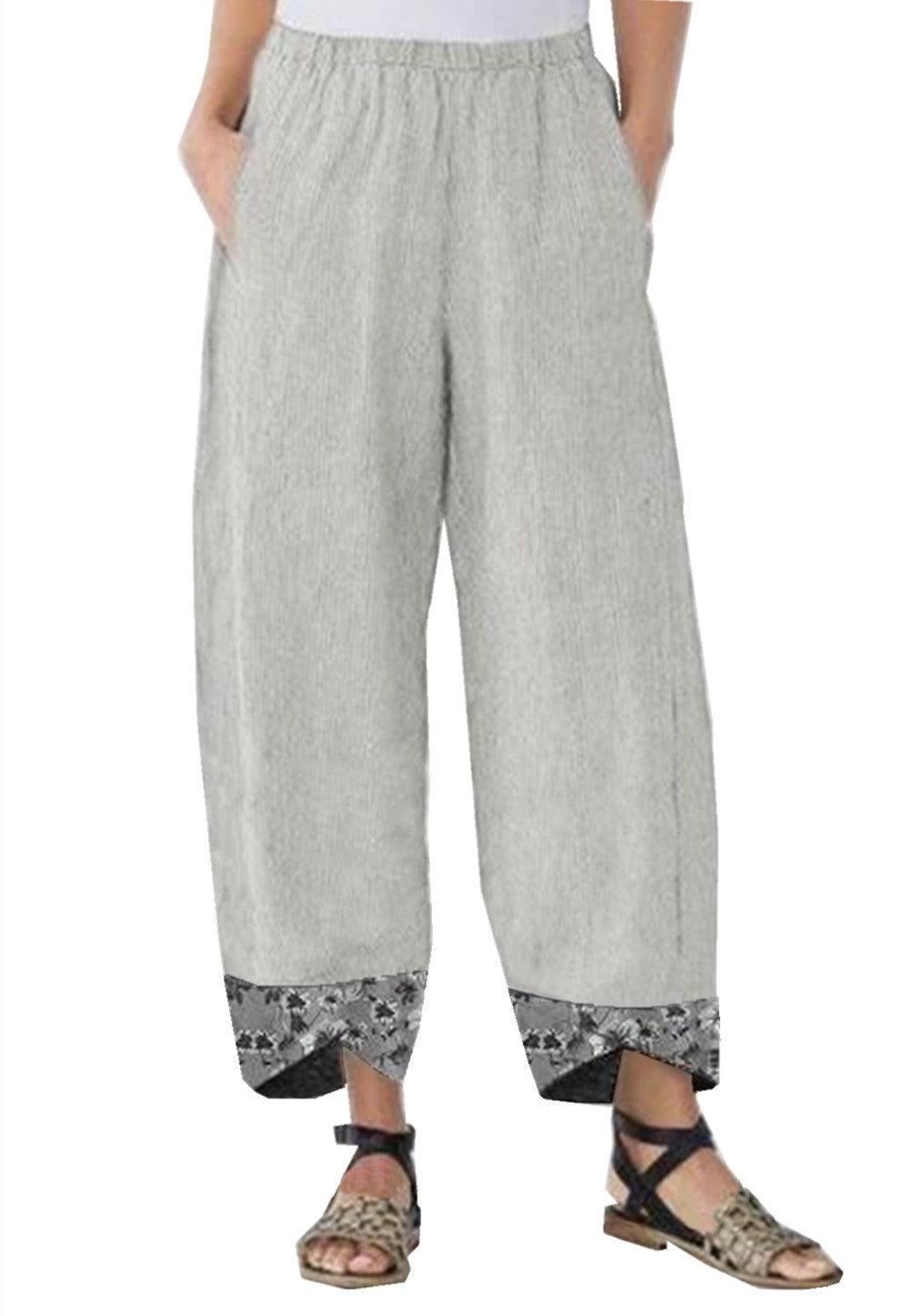 Womens Printed Patchwork Pants Printed Patchwork Skinny Pants
