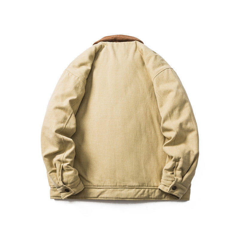 Hong Kong Style College Style Cotton Clothing Men's Color Matching Winter Thick Coat