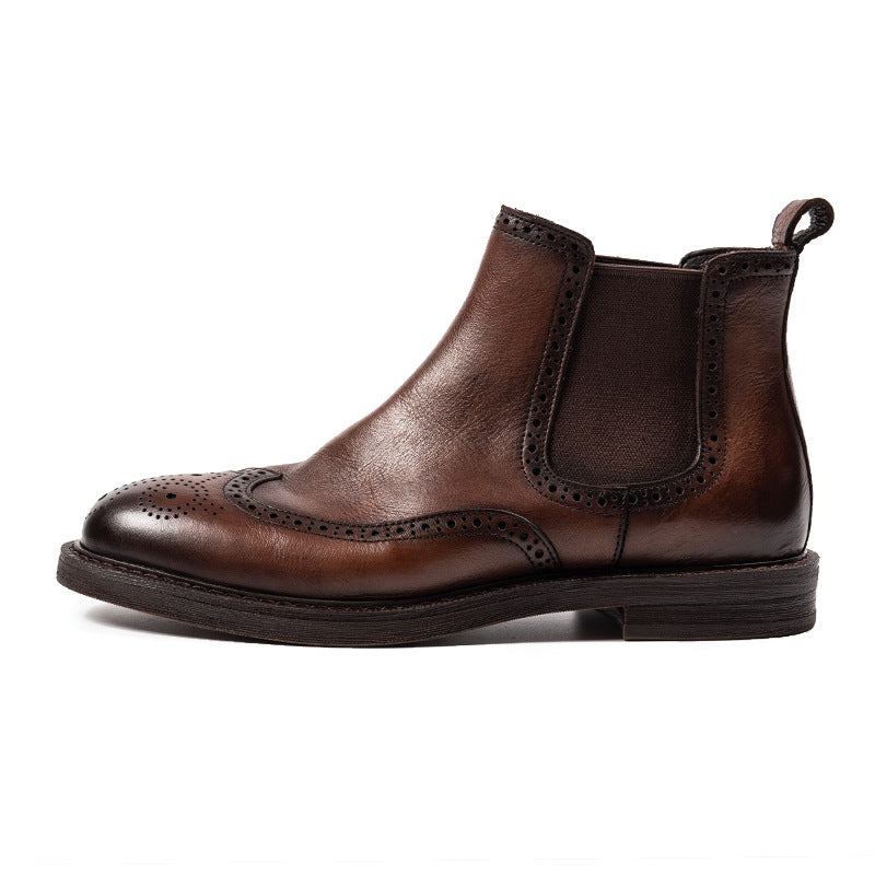 New  Boots Brogue Carved Leather Shoes For Men