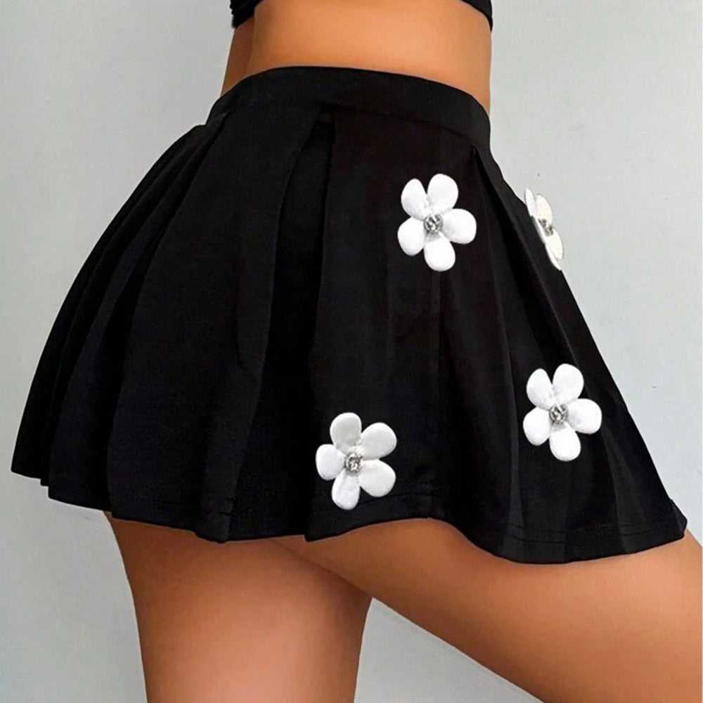 Flower Stretch Skirt Female Fashion European And American Style 3D
