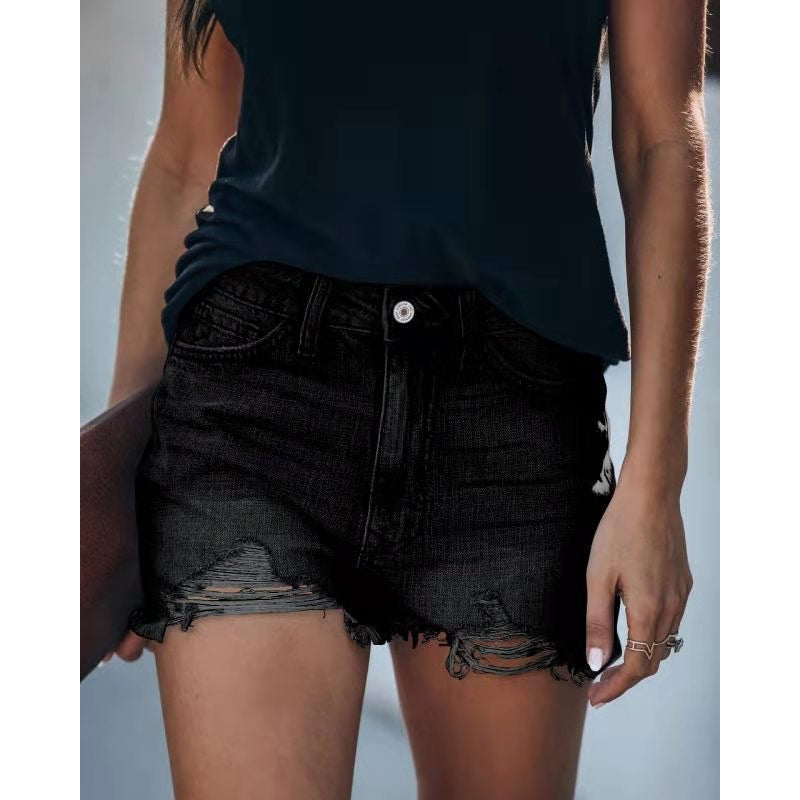Ripped Fringed Sexy Jeans Shorts