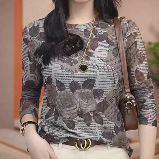 Chic Autumn Top High-end Skin-friendly Long-sleeve Pure Cotton Shirt