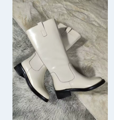 Autumn And Winter Low Heel Large Tube Circumference Boots