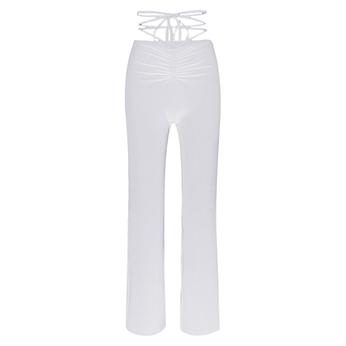 Women's Street Casual High Waist Slim Fit Lace-Up Pants